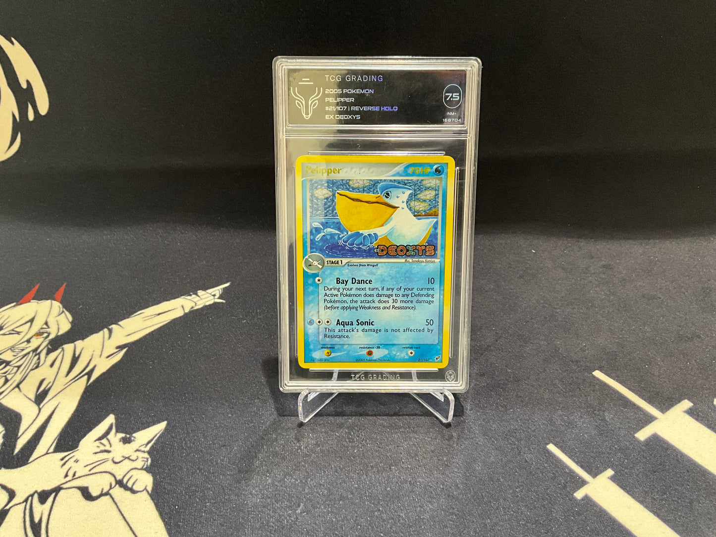 PELIPPER EX DEOXYS REVERSE HOLO - #21/107 BECKETT 7.5