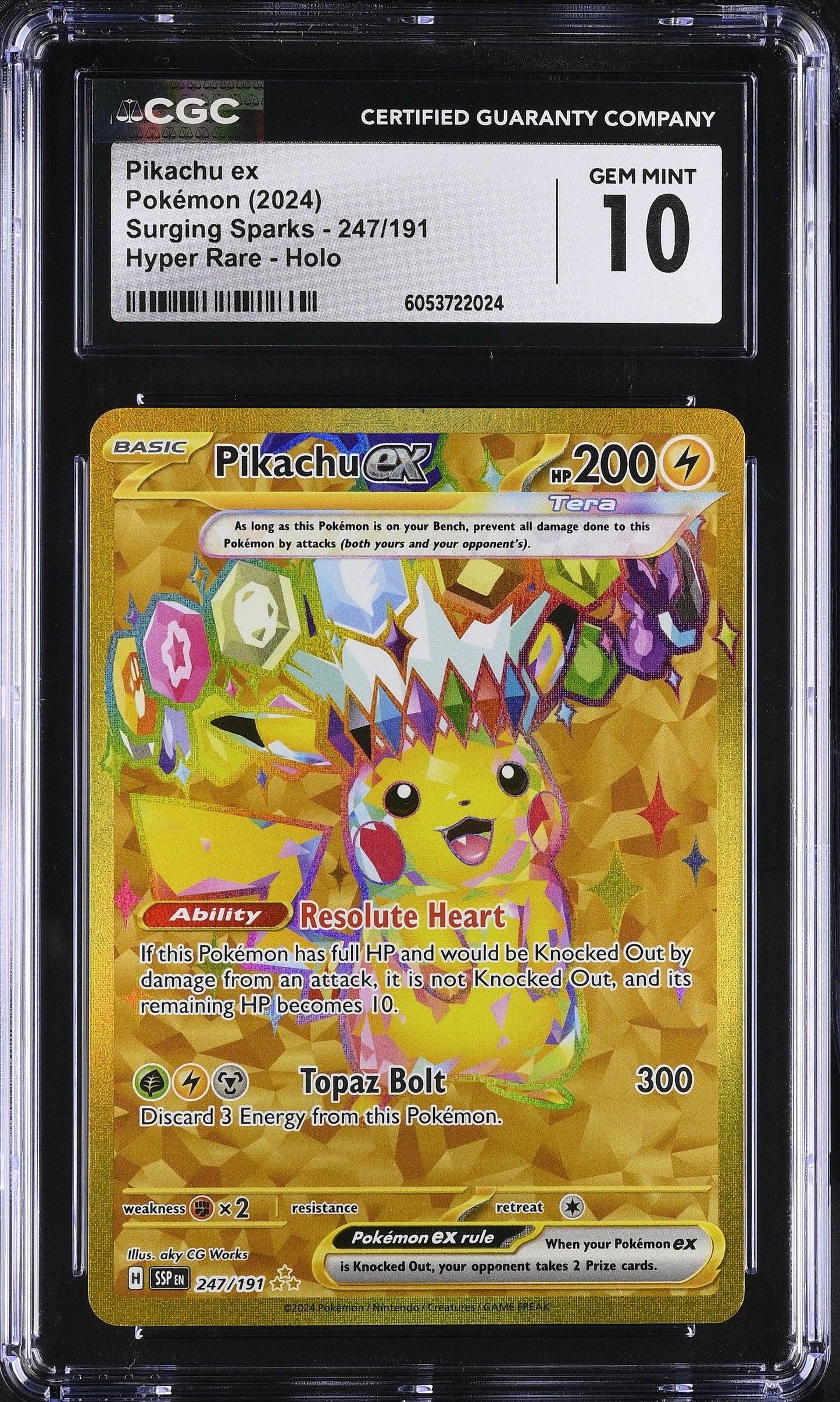 Pokémon English Pikachu ex 247/191 2024 Surging Sparks - SSP EN Hyper Rare Holo