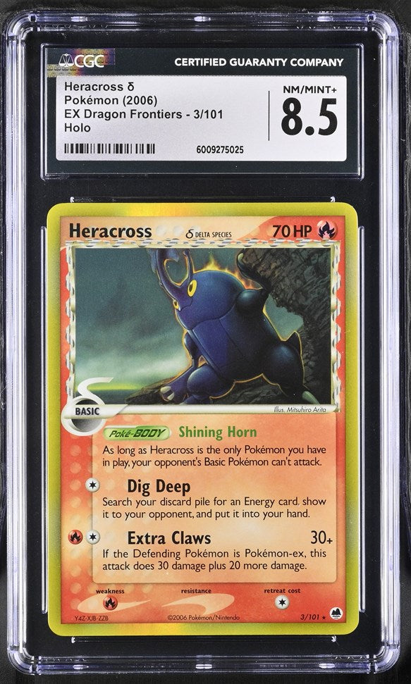 Pokémon Heracross δ 3/101 EX Dragon Frontiers CGC 8.5