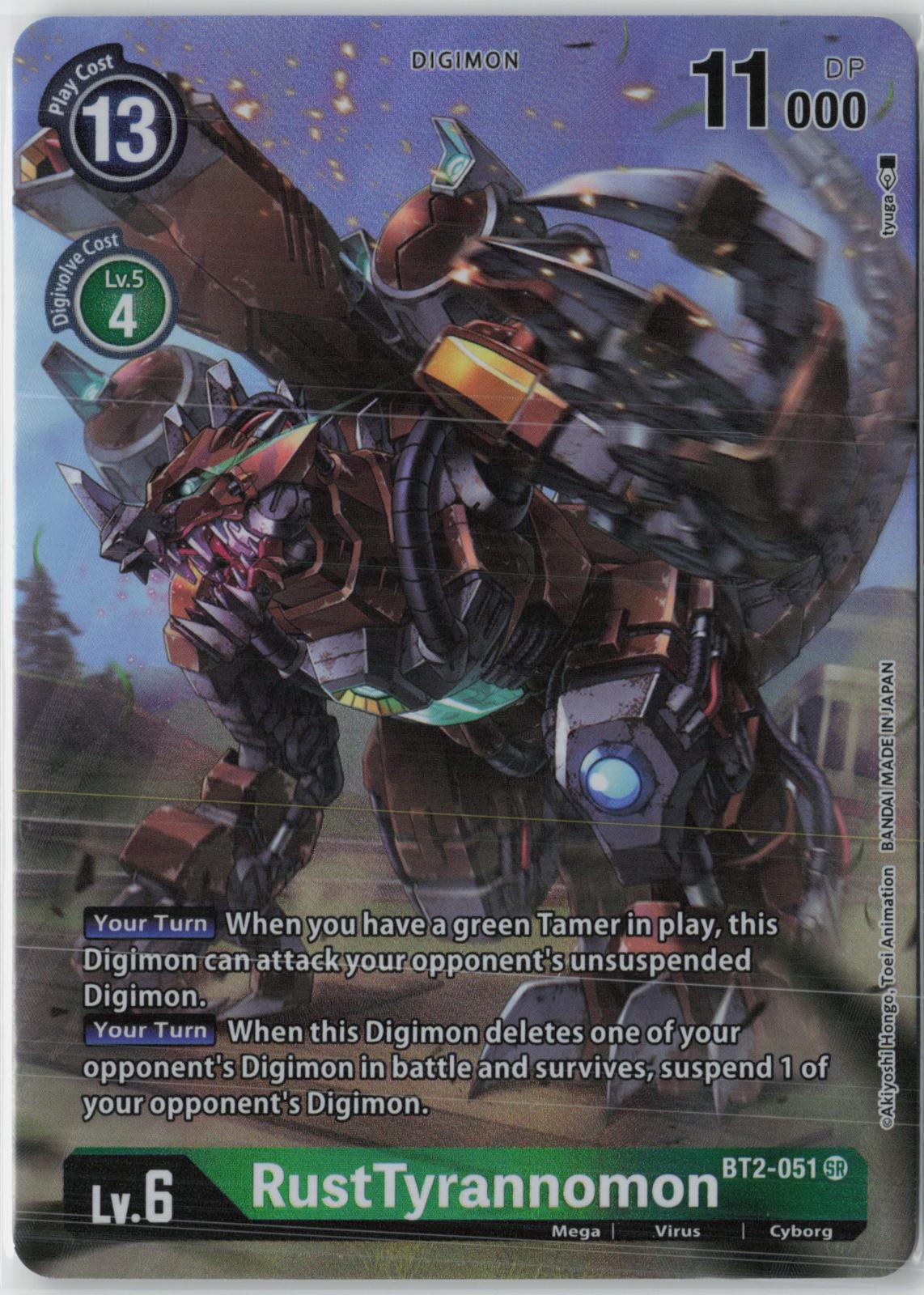 RustTyrannomon (Alternate Art) BT2-051 SR Dimensional Phase Digimon NM