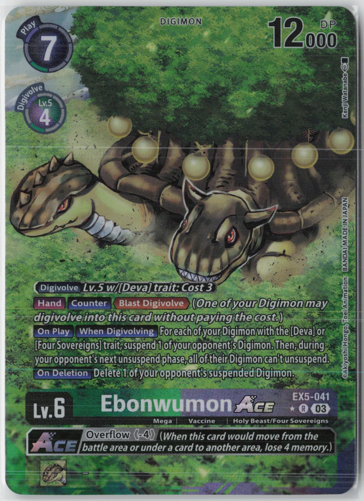 Ebonwumon ACE (Alternate Art) EX5-041 R Rare Animal Colosseum Digimon Near Mint
