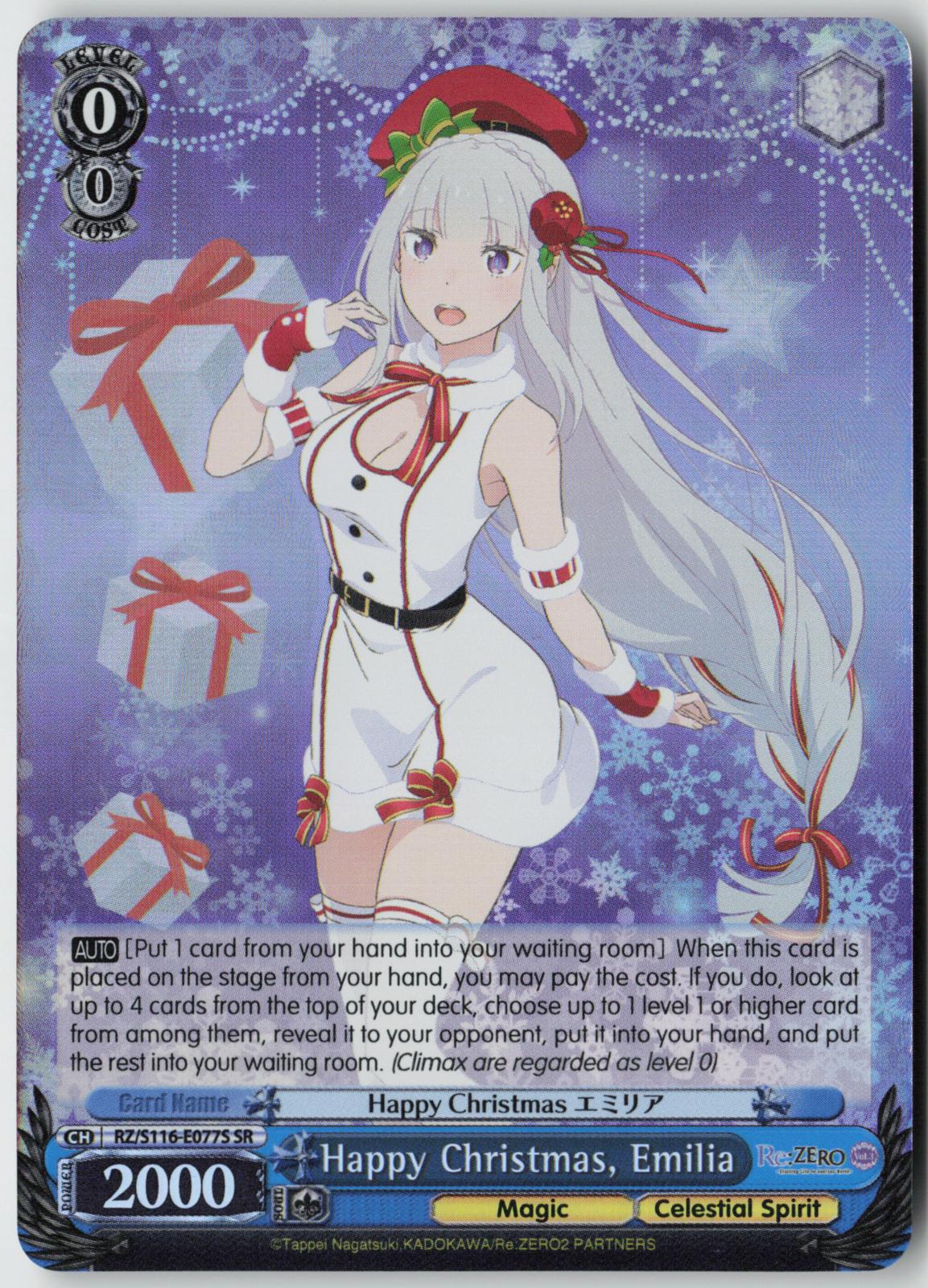 Happy Christmas, Emilia (SR) RZ/S116-E077S Re:ZERO Vol.3  NM