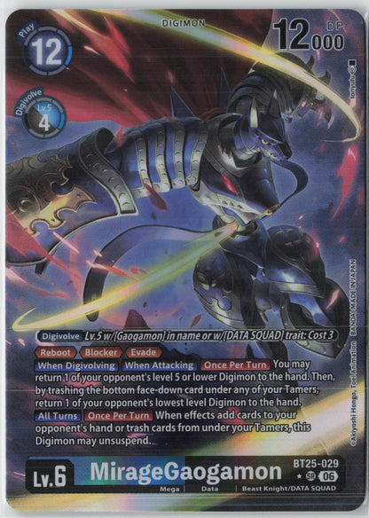 MirageGaogamon (BT25-029) Alternative Art Digimon Near Mint