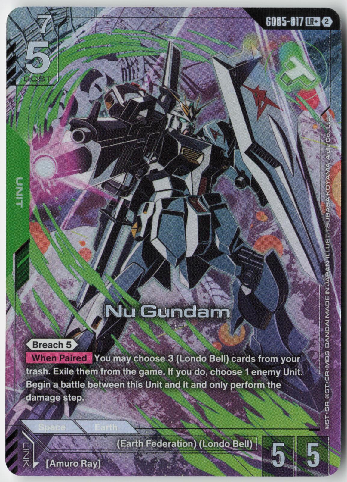 Nu Gundam (GD05-017) GD05-017 LR+ Freedom Ascension Gundam Holo Near Mint