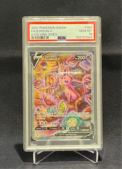 EVOLVING SKIES 180 FULL ART/ESPEON V PSA 10.