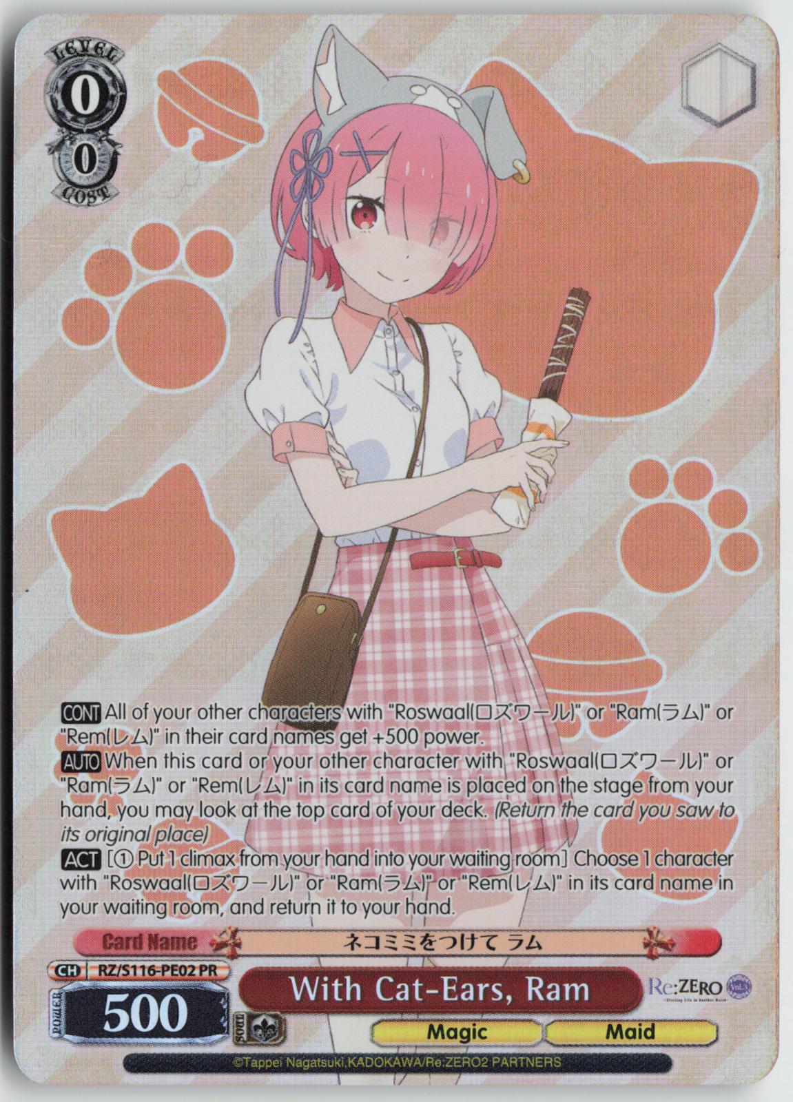 With Cat-Ears, Ram (PR) RZ/S116-PE02 Re:ZERO Vol.3  NM
