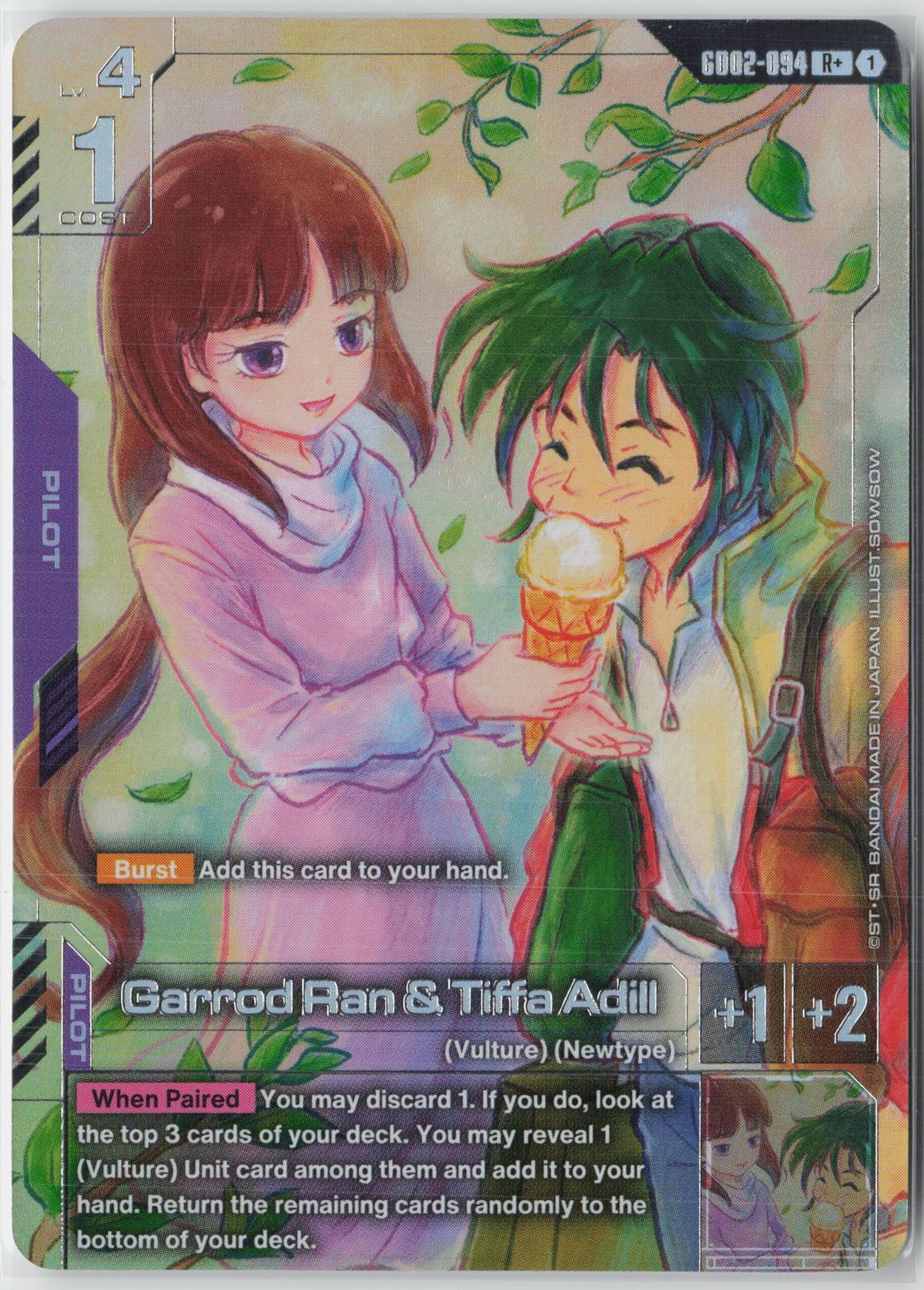 Garrod Ran & Tiffa Adill (R+) GD02-094 R+ Dual Impact Gundam Near Mint