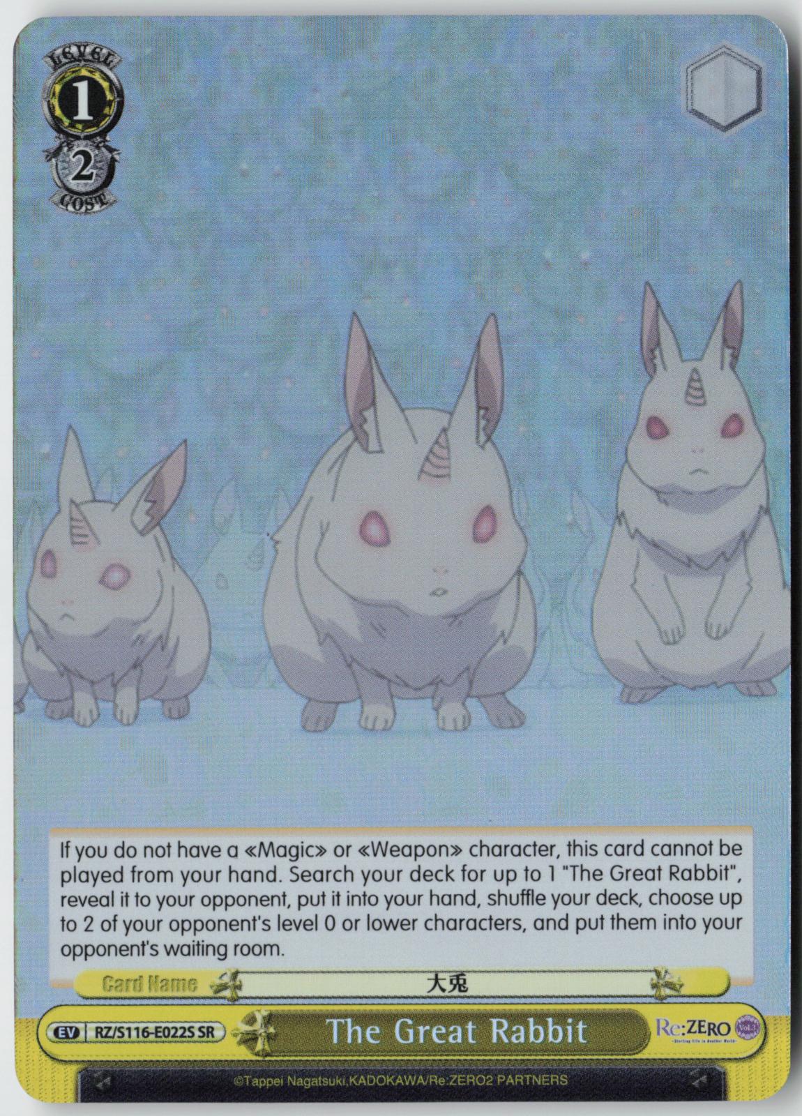 The Great Rabbit (SR) RZ/S116-E022S Re:ZERO Vol.3  NM
