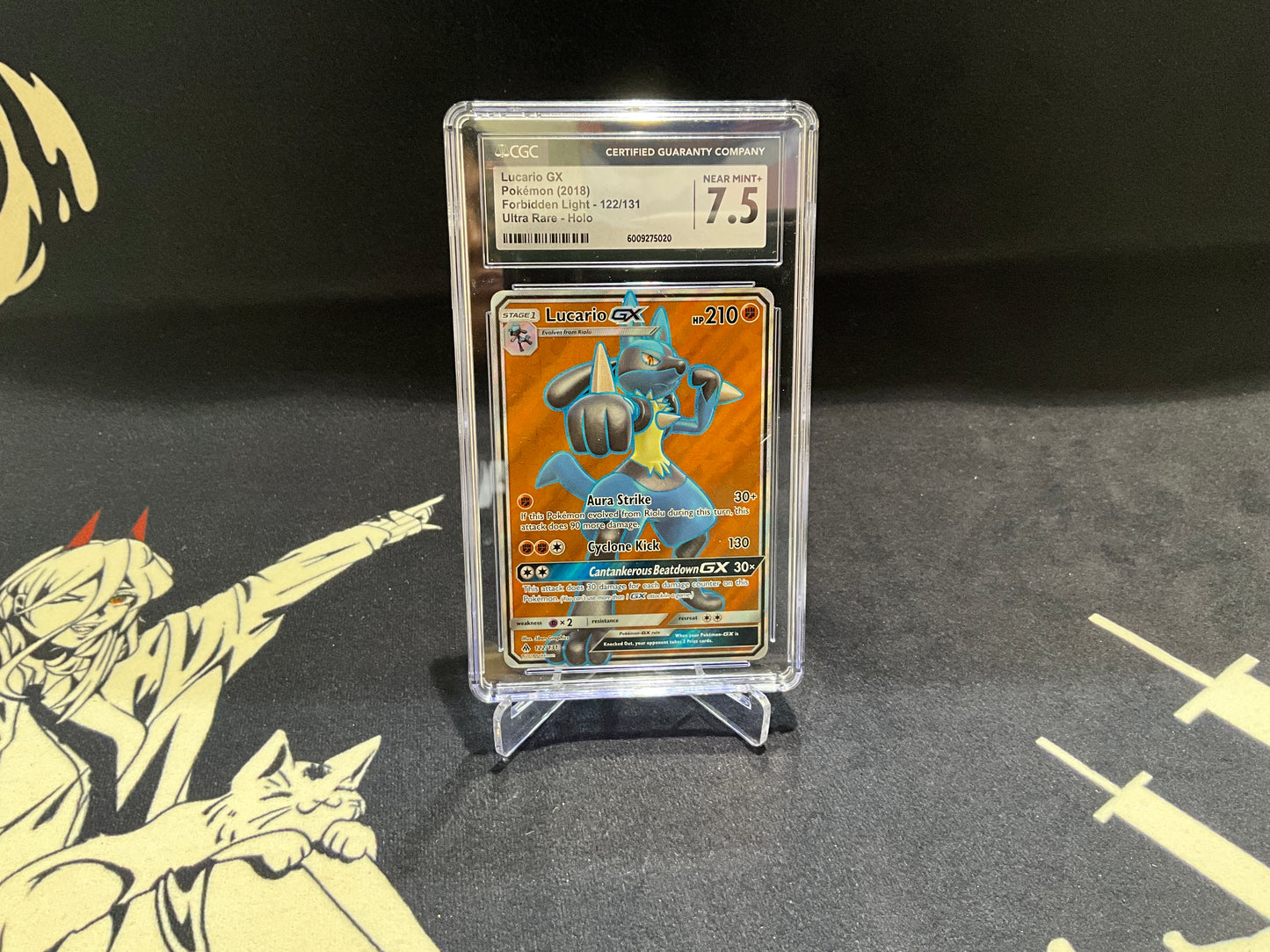 LUCARIO GX ULTRA RARE FULL ART - #122/131 FORBIDDEN LIGHT CGC 7.5