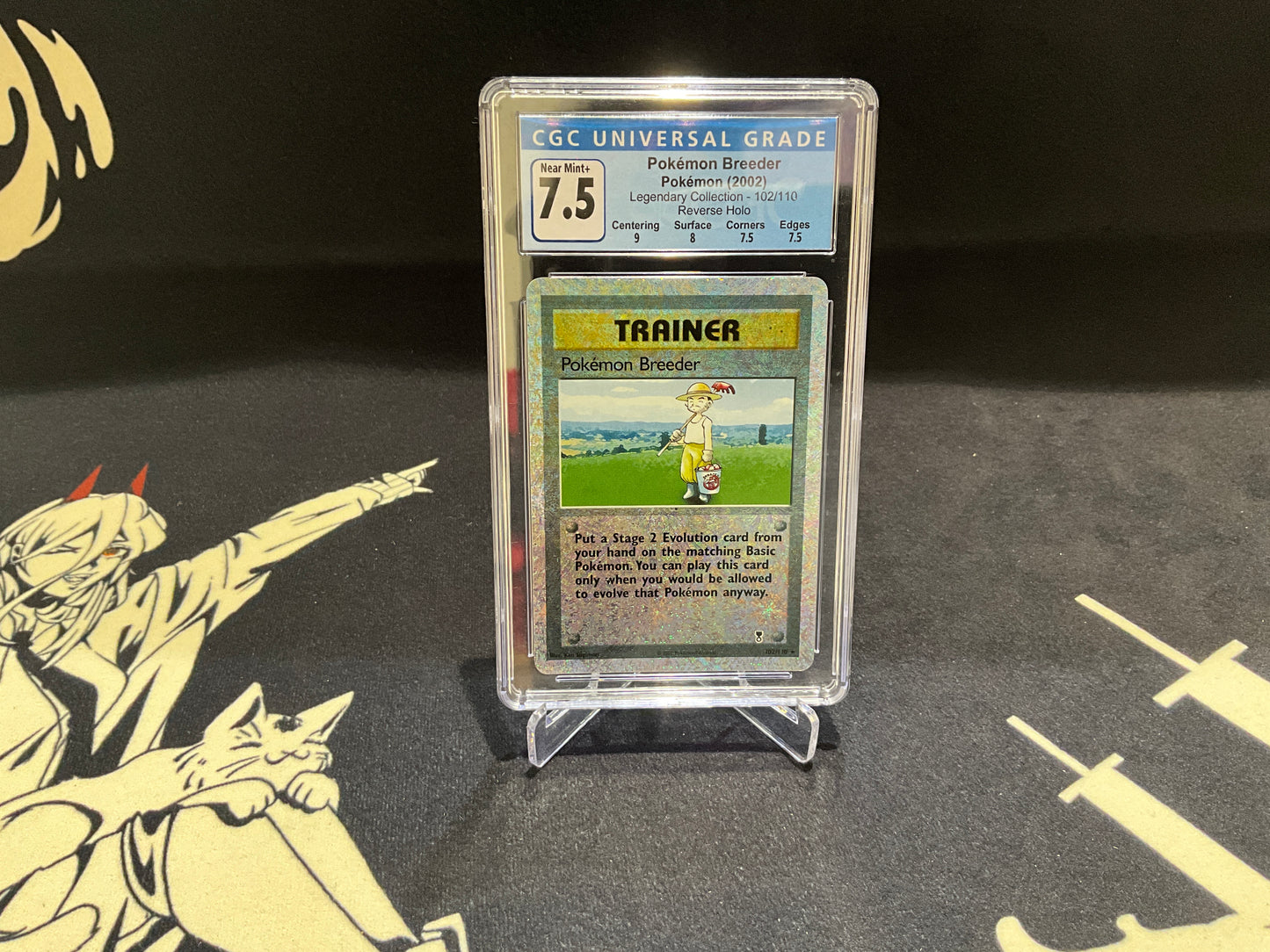 TRAINER POKEMON BREEDER REVERSE HOLO - #102/110 CGC 7.5