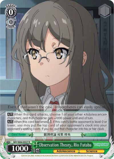 Observation Theory, Rio Futaba - Rascal Does Not Dream of Bunny Girl Senpai