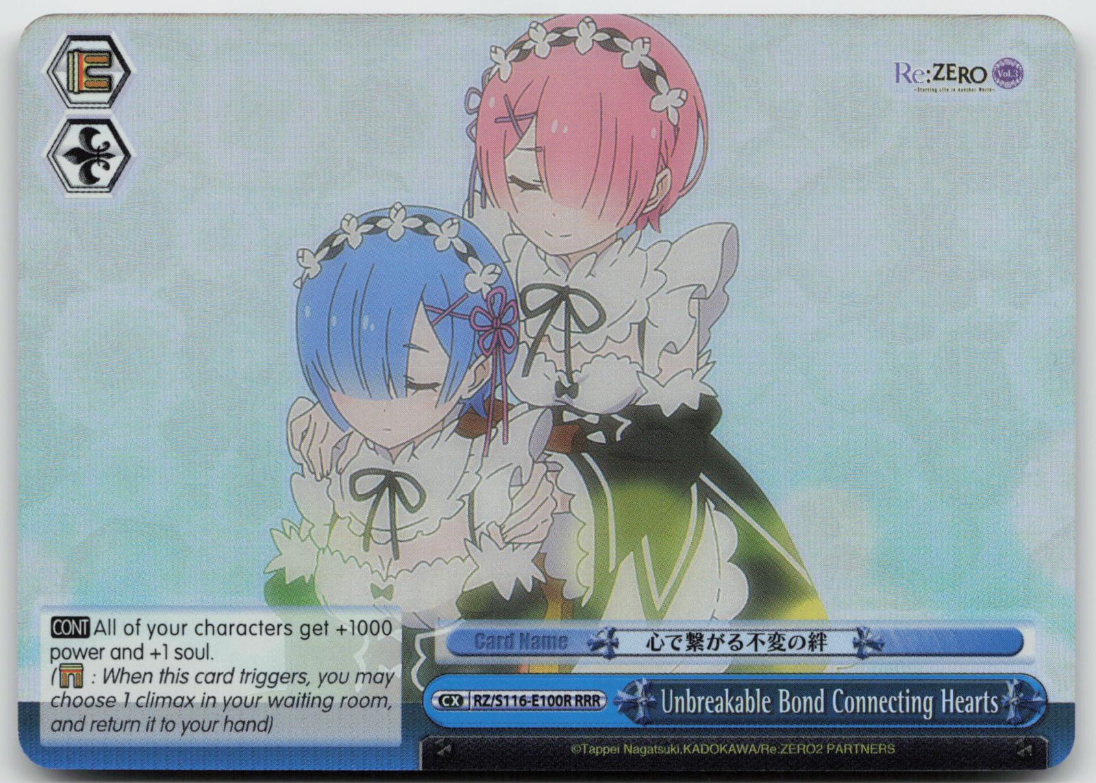 Unbreakable Bond Connecting Hearts (RRR) RZ/S116-E100R Re:ZERO Vol.3  NM