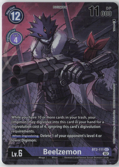 Beelzemon - BT2-111 (Alternate Art) BT2-111 SEC Starter Deck 14 Digimon NM