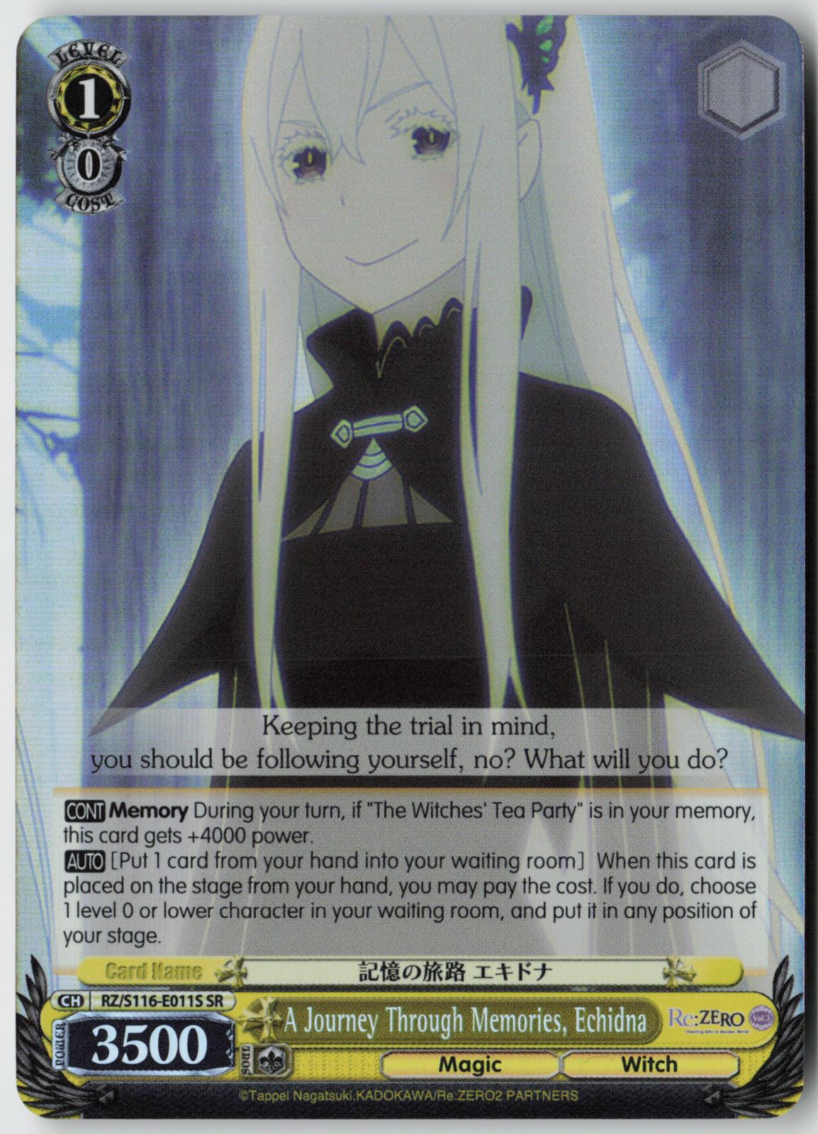 A Journey Through Memories, Echidna (SR) RZ/S116-E011S Re:ZERO Vol.3  NM