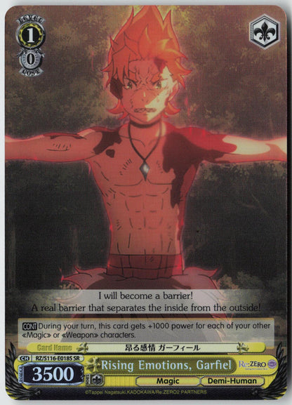 Rising Emotions, Garfiel (SR) RZ/S116-E018S Re:ZERO Vol.3  NM