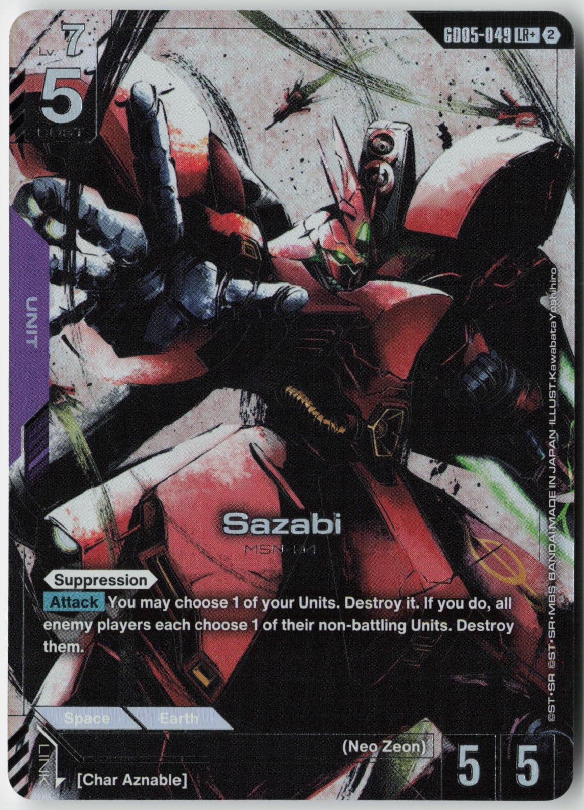 Sazabi (GD05-049) GD05-049 LR+ Freedom Ascension Gundam Holo Near Mint