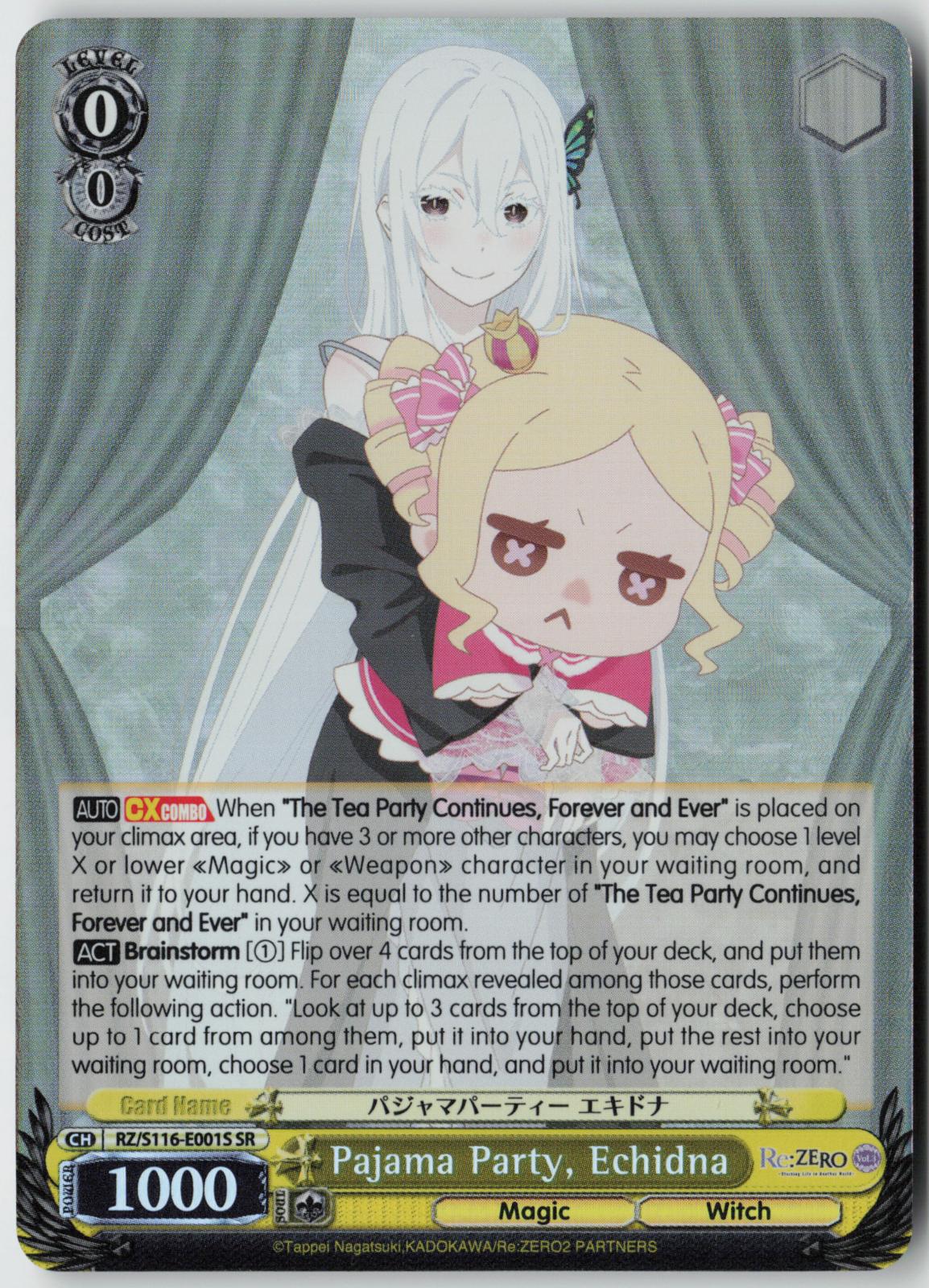 Pajama Party, Echidna (SR) RZ/S116-E001S Re:ZERO Vol.3  NM