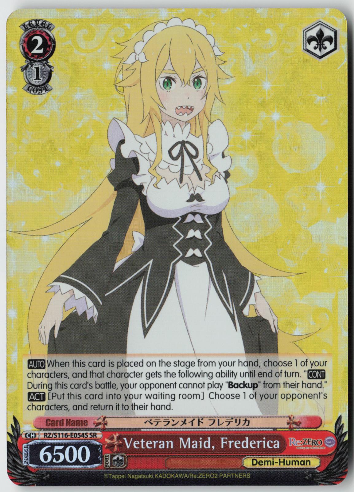 Veteran Maid, Frederica (SR) RZ/S116-E054S Re:ZERO Vol.3  NM