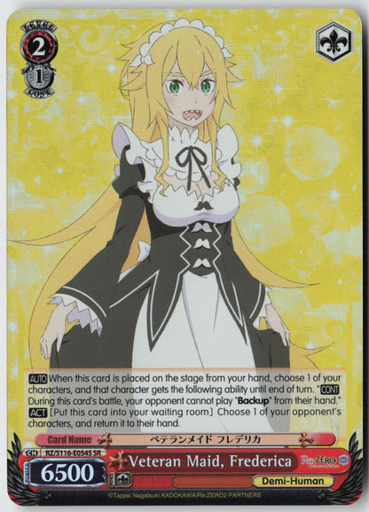 Veteran Maid, Frederica (SR) RZ/S116-E054S Re:ZERO Vol.3  NM