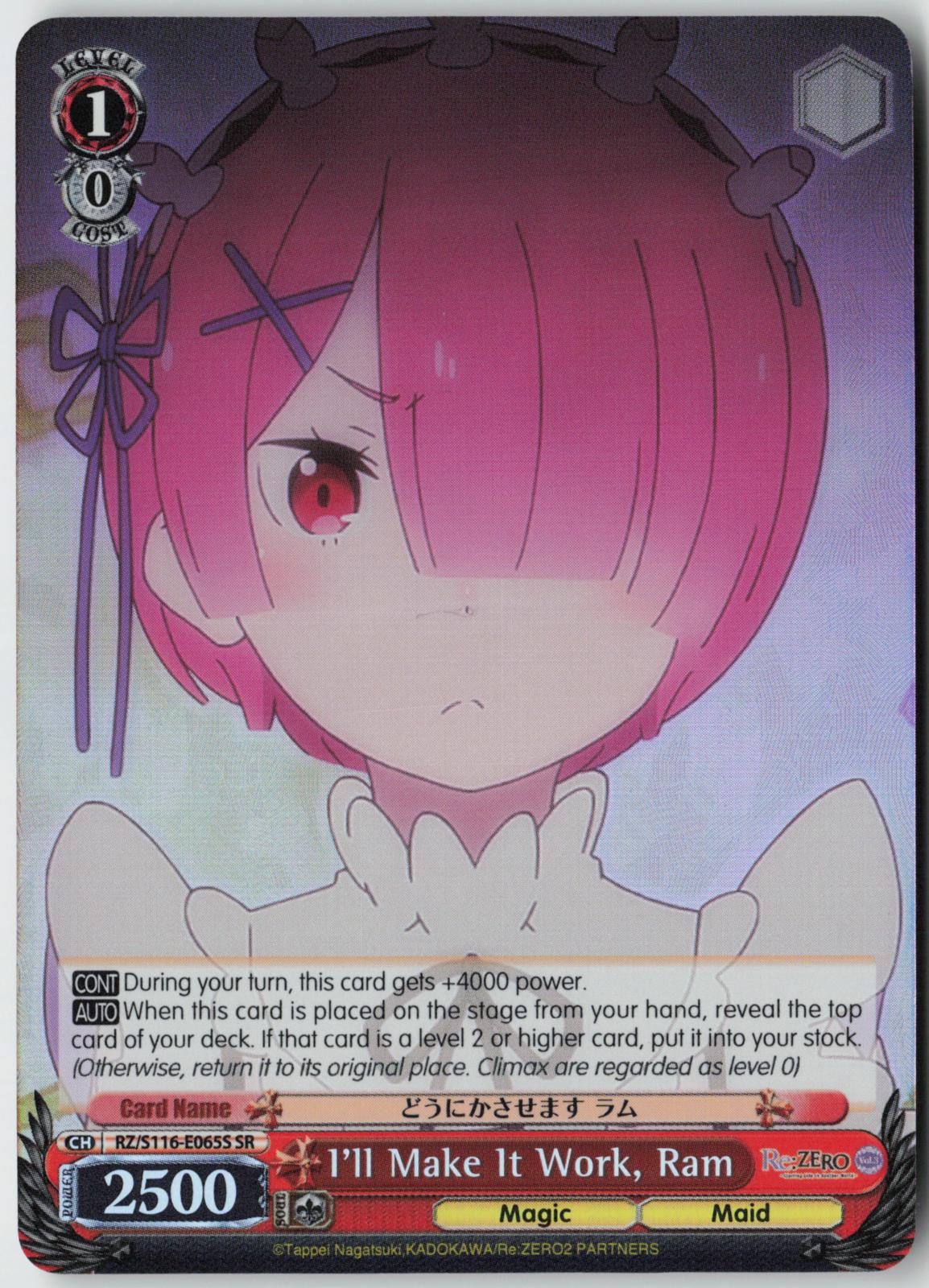 I'll Make It Work, Ram (SR) RZ/S116-E065S Re:ZERO Vol.3  NM
