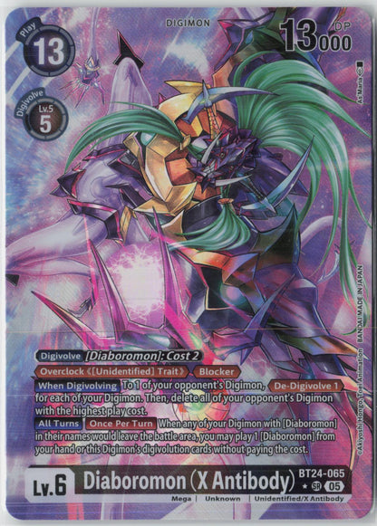 Diaboromon (X Antibody) (Alternate Art) BT24-065 SR Time Stranger Digimon NM
