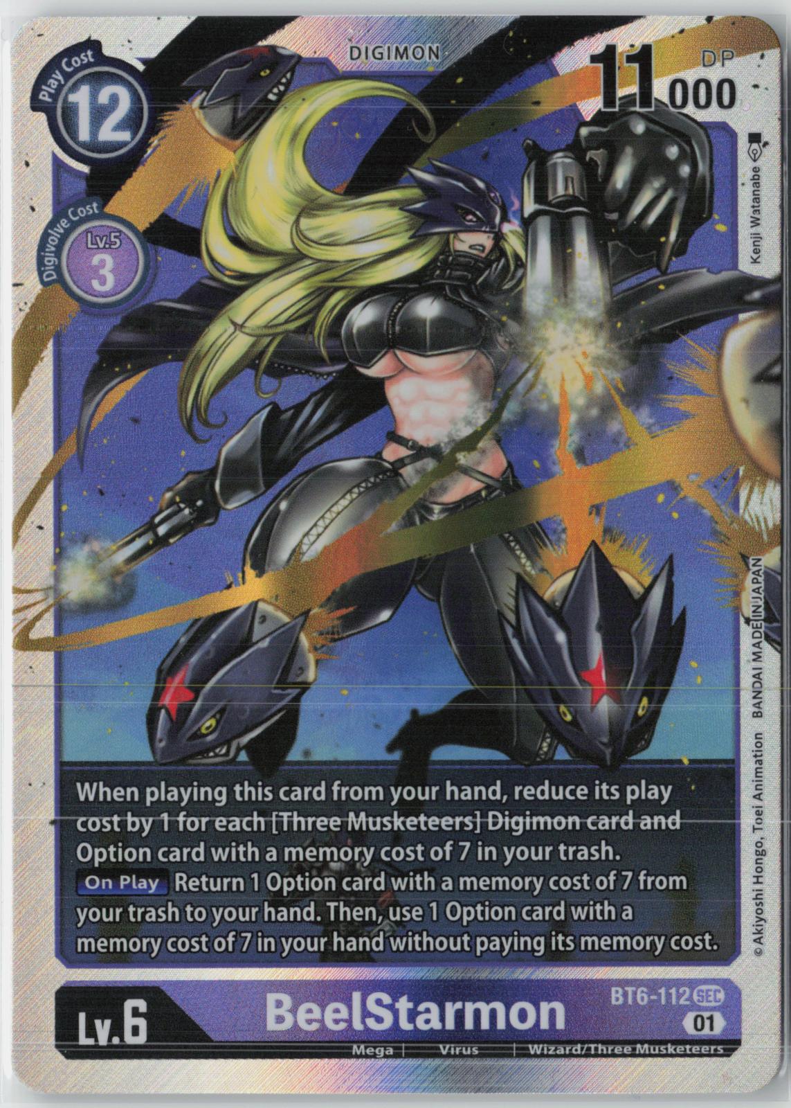 BeelStarmon BT6-112 SEC Secret Rare Double Diamond Digimon Near Mint