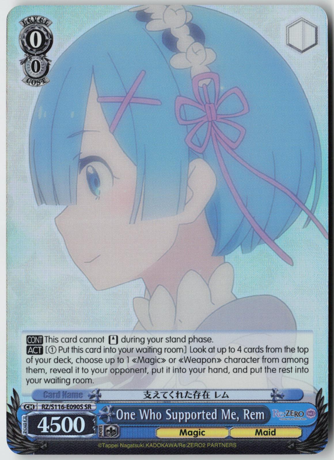 One Who Supported Me, Rem (SR) RZ/S116-E090S Re:ZERO Vol.3  NM