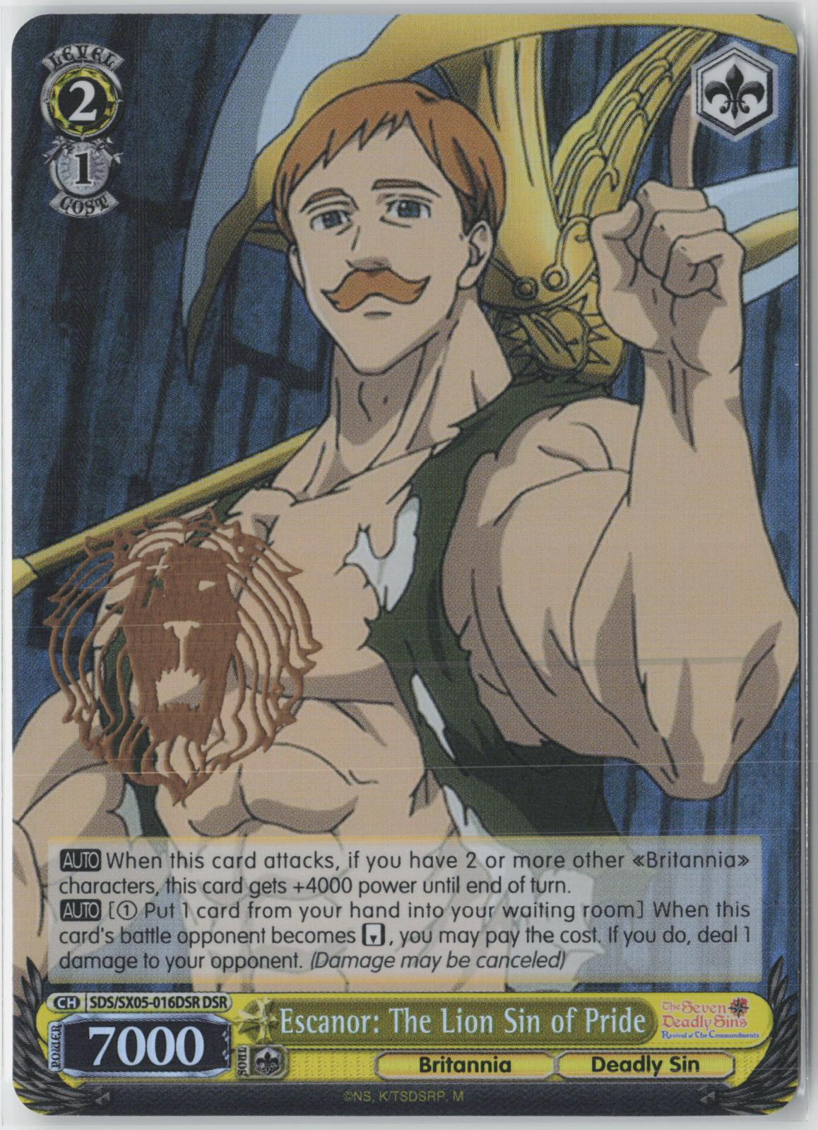 Escanor: The Lion Sin of Pride (DSR) SDS/SX05-016DSR DSR NM