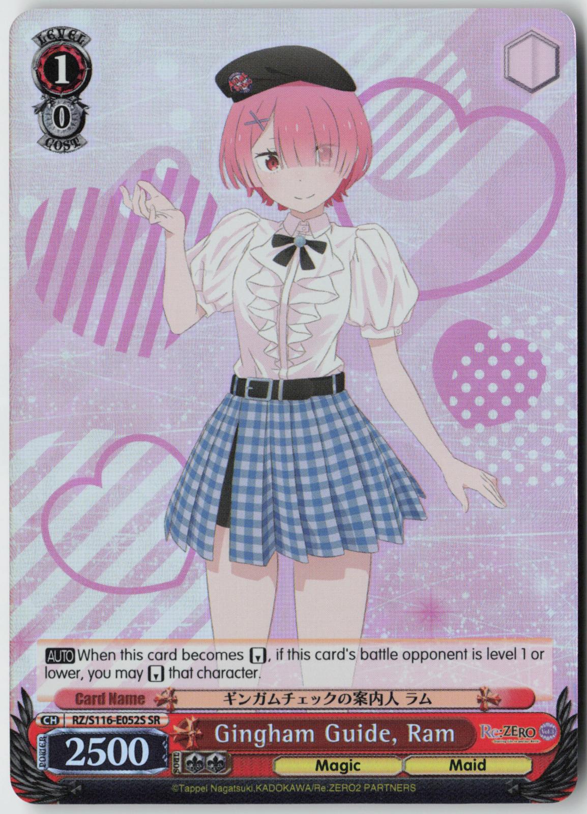 Gingham Guide, Ram (SR) RZ/S116-E052S Re:ZERO Vol.3  NM