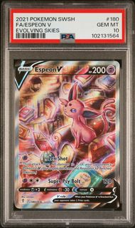 EVOLVING SKIES 180 FULL ART/ESPEON V PSA 10!