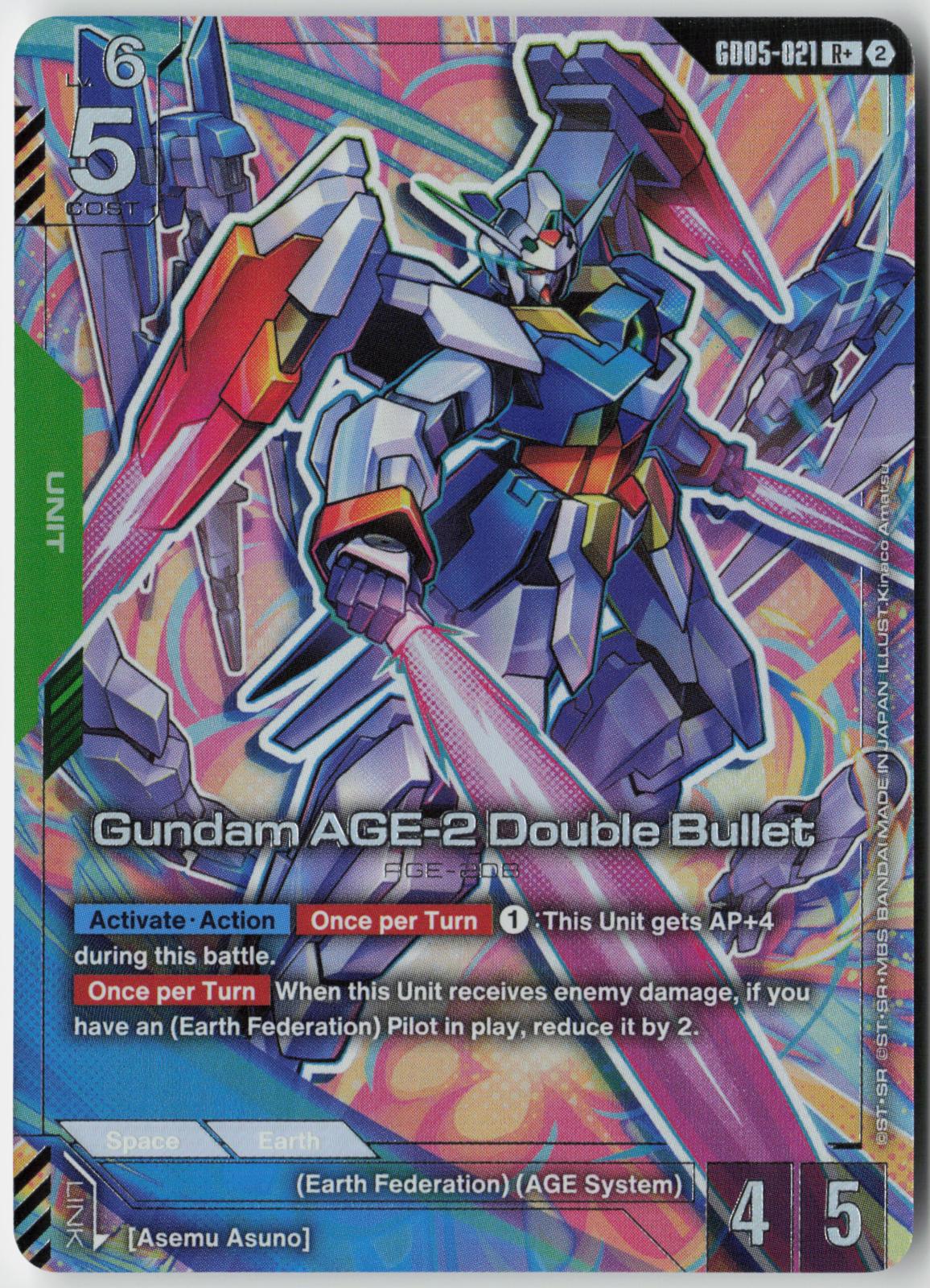Gundam AGE-2 Double Bullet GD05-021 R+ Freedom Ascension Gundam Holo Near Mint
