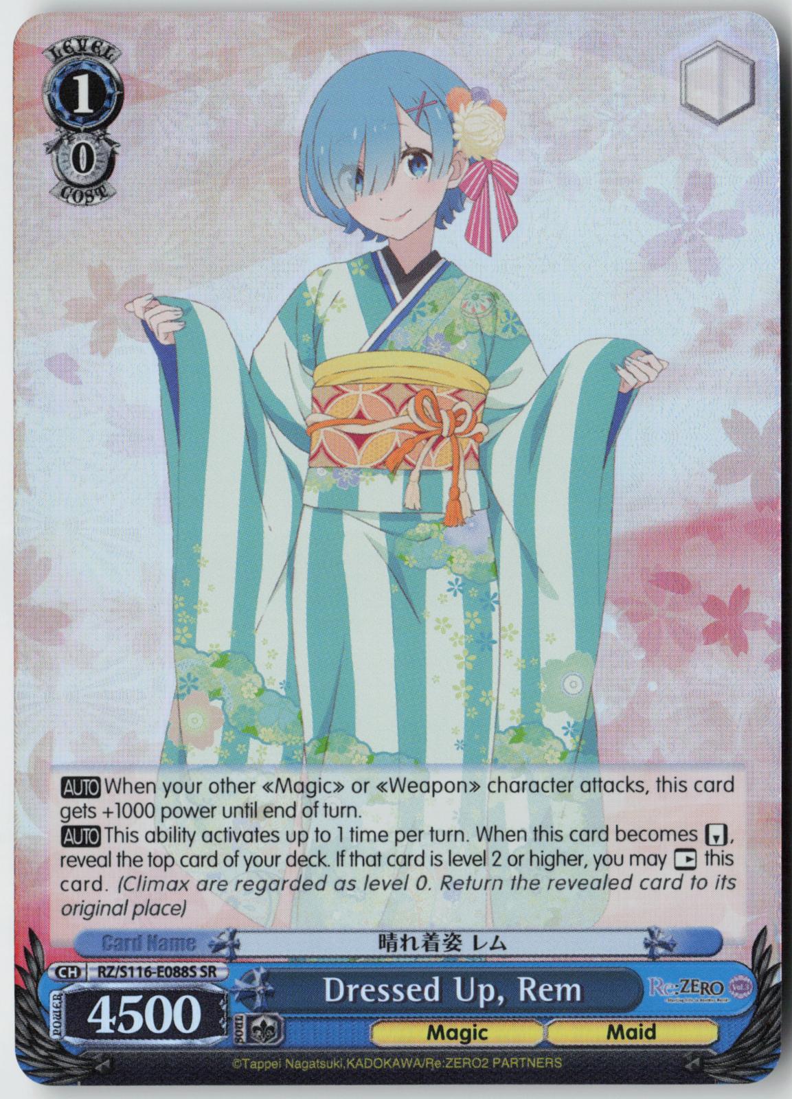 Dressed Up, Rem (SR) RZ/S116-E088S Re:ZERO Vol.3  NM