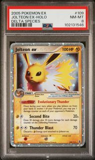 EX DELTA SPECIES 109 JOLTEON EX-HOLO PSA 8