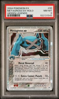 EX HIDDEN LEGENDS 95 METAGROSS EX-HOLO PSA 8